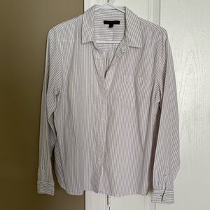 Banana Republic Women's Classic Striped Button Down. Size Large.